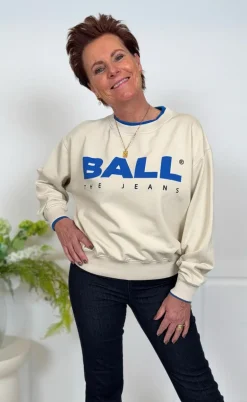 BALL Original Sweatshirt - Simona - Birch w. Olympia Blue