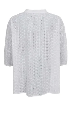 Black Colour Bluse - Frida - White