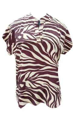 Black Colour Bluse - Luna Andra - Berry Zebra