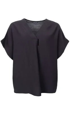 Black Colour Bluse - Samos - Black