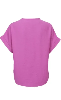 Black Colour Bluse - Samos - Pink