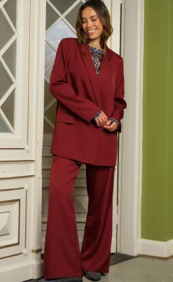 Black Colour Bukser - Zarra - Wine