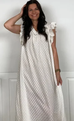 Black Colour Kjole - Mie Frill - White