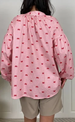 Black Colour Skjorte - Witty - Pink Bow