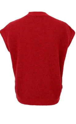 Black Colour Vest - Dell - Red