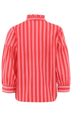 Continue Bluse - Ida - Stribe Pink