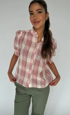 Continue Bluse - Moe check - Red Check