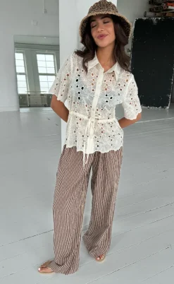 Continue Bukser - Noah - Brown Small Stripe