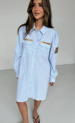 Continue Kjole - Mili Stripe Patch - Blue Stripe