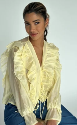 Continue Skjorte - Citta - Light Yellow