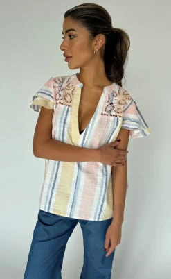 Continue Top - Christel - Yellow Stripe