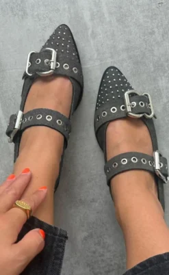 Copenhagen Shoes Ballerinaer - Future Vibes - Black Denim