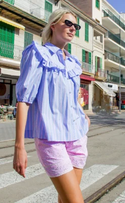 Cras Bluse - Ellen - Blue Pink Stripe