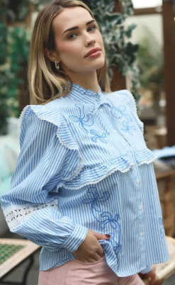 Cras Skjorte - Cody - White Blue Stripe