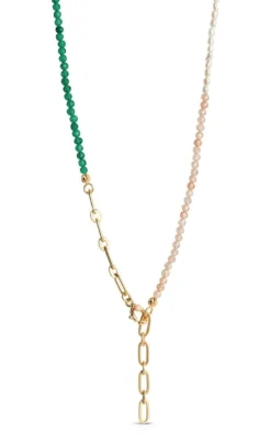 ENAMEL Copenhagen Halskæde - Gabriella - Green/Peach/Pearl