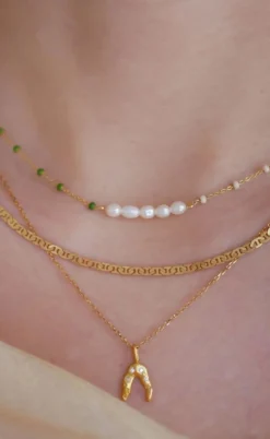 ENAMEL Copenhagen Halskæde - Wishbone - Gold Colour