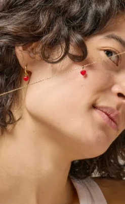 ENAMEL Copenhagen Øreringe - Amore Hoops - Red