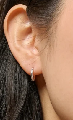 ENAMEL Copenhagen Øreringe - Classic Hoops - Silver Colour