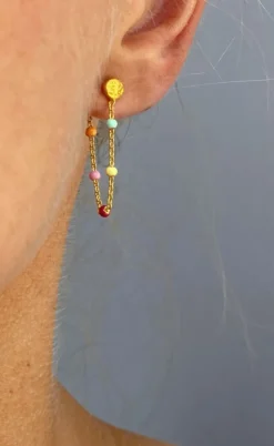 ENAMEL Copenhagen Øreringe - Lola - Rainbow Gold Colour