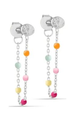 ENAMEL Copenhagen Øreringe - Lola - Rainbow Silver Colour