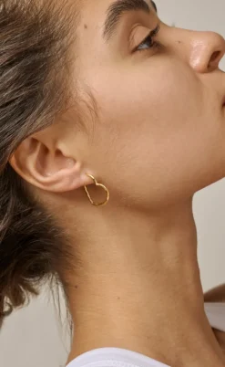 ENAMEL Copenhagen Øreringe - Organic Heart Medium - Gold Colour