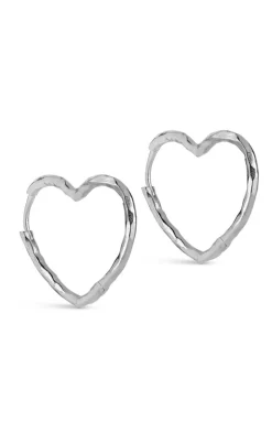 ENAMEL Copenhagen Øreringe - Organic Heart Medium - Silver Colour
