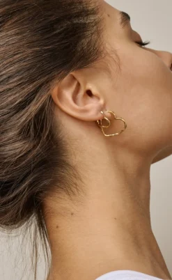 ENAMEL Copenhagen Øreringe - Organic Heart Small - Gold Colour
