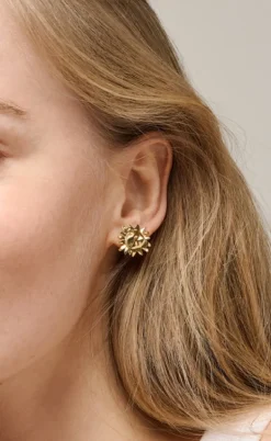 ENAMEL Copenhagen Øreringe - Studs Large Sunshine - Gold Colour