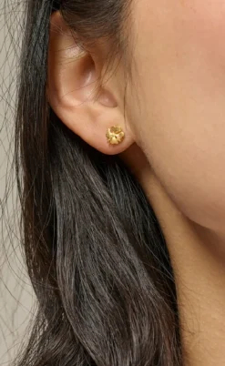 Enamel Copenhagen Øreringe - Studs Organic Clover - Gold Colour