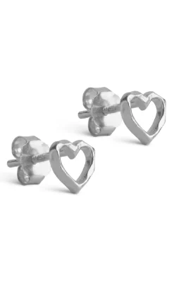Enamel Copenhagen Øreringe - Studs Organic Heart - Silver Colour