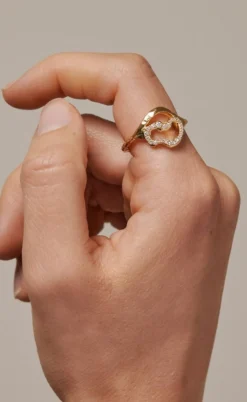 ENAMEL Copenhagen Ring - Vera - Clear/Gold Colour