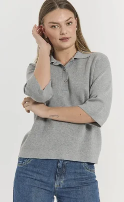 Freequent Bluse - Ani - Medium Grey Melange