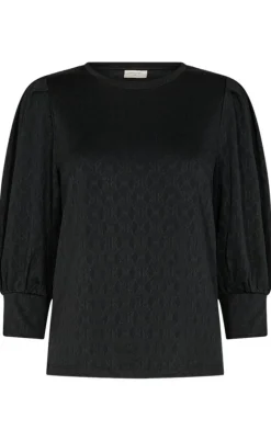 Freequent Bluse - Blond - Black