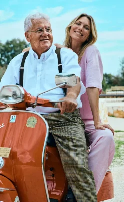 Freequent Bluse - Lava - Off White w. Fuchsia Pink