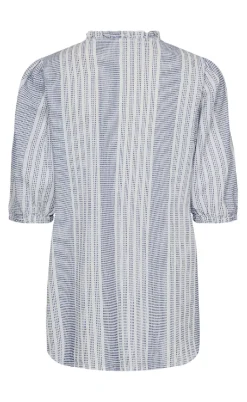 Freequent Bluse - Nollie - Brilliant White w. Deep Ultrama