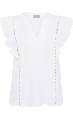 Freequent Bluse - Uline - Brilliant White