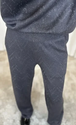 Freequent Bukser - Anilux - Gray Pinetripe W. Gunmetal