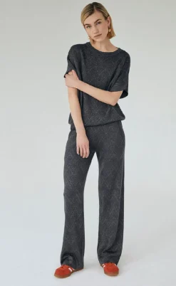 Freequent Bukser - Anilux - Gray Pinetripe W. Gunmetal