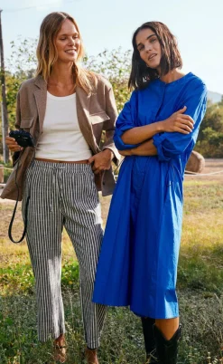 Freequent Bukser - Lava  - Black W. Off White