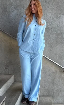 Freequent Bukser - Lava  - Chambray Blue