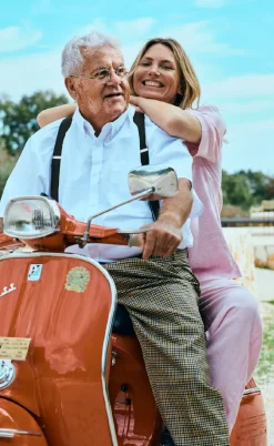 Freequent Bukser - Lava  - Off White w. Fuchsia Pink