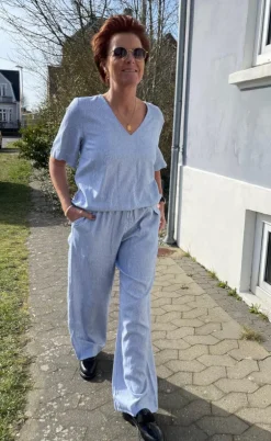 Freequent Bukser - Lava  - Off White w. Nebulas Blue