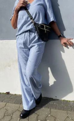 Freequent Bukser - Lava  - Off White w. Nebulas Blue