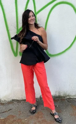 Freequent Bukser - Lava Ankle - Hot Coral