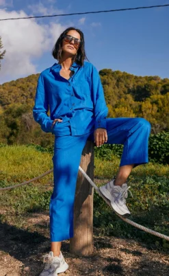 Freequent Bukser - Lava Ankle - Nebulas Blue / Skydiver