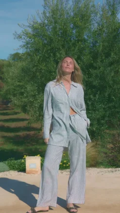 Freequent Bukser - Lavisco - Star Off-white w. Navy Blazer