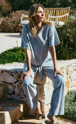 Freequent Bukser - Lavisco - Star Off-white w. Navy Blazer