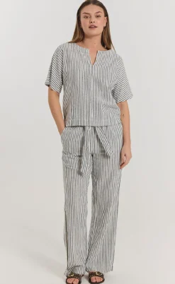 Freequent Bukser - Lavisco - Star Off-white w. Navy Blazer