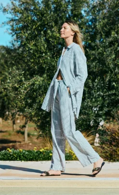 Freequent Bukser - Lavisco - Star Off-white w. Navy Blazer