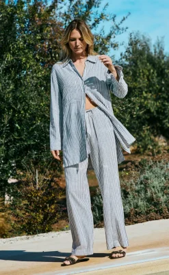 Freequent Bukser - Lavisco - Star Off-white w. Navy Blazer